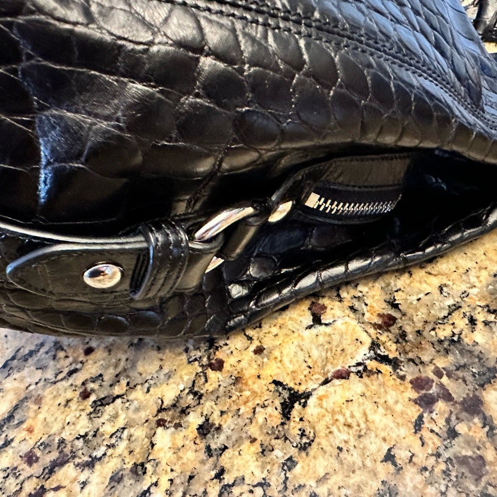 COACH ❤️ MADISON CROC EMBOSSED PATENT LEATHER ~LIMITED EDITION~ Bag & Wallet Set - Picture 9 of 15